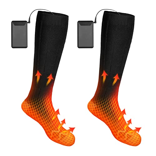 Beheizte Socken Beheizbare Socken Damen Herren,4000 mAh Elektrische Warme Socken Wiederaufladbare Batterie Heizsocken...