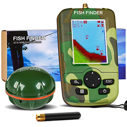 Tragbarer Fischfinder Echolot Karpfenangeln Fish Finder LCD Sonarsensor Fischfinder Fischk?der Depth Locator...